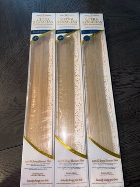 3 pack of Ultra Seamless 18" Clip-In Hair Extensions - Blonde Shades